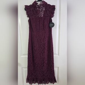 NWT Storia Burgundy Lace High Neck Dress